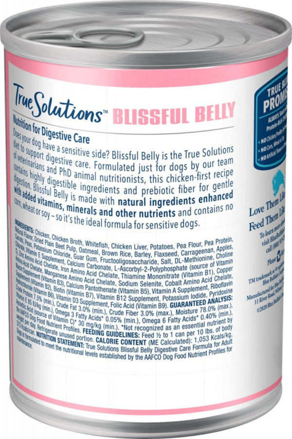 Blue Buffalo True Solutions Blissful Belly Digestive Care Formula Adult Canned Dog Food Supply