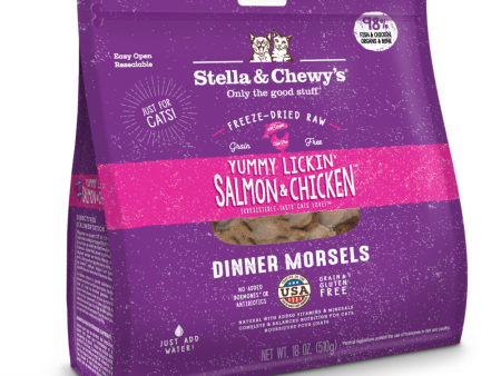 Stella & Chewy s Yummy Lickin  Salmon & Chicken Dinner Grain Free Freeze Dried Raw Cat Food Supply