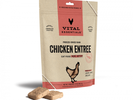 Vital Essentials Grain Free Chicken Dinner Patties Freeze Dried Raw Food for Cats Discount