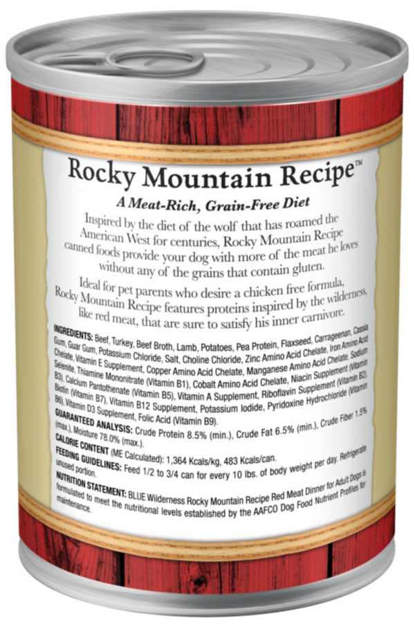 Blue Buffalo Wilderness Rocky Mountain Recipe Grain-Free Red Meat Dinner Adult Canned Dog Food Cheap