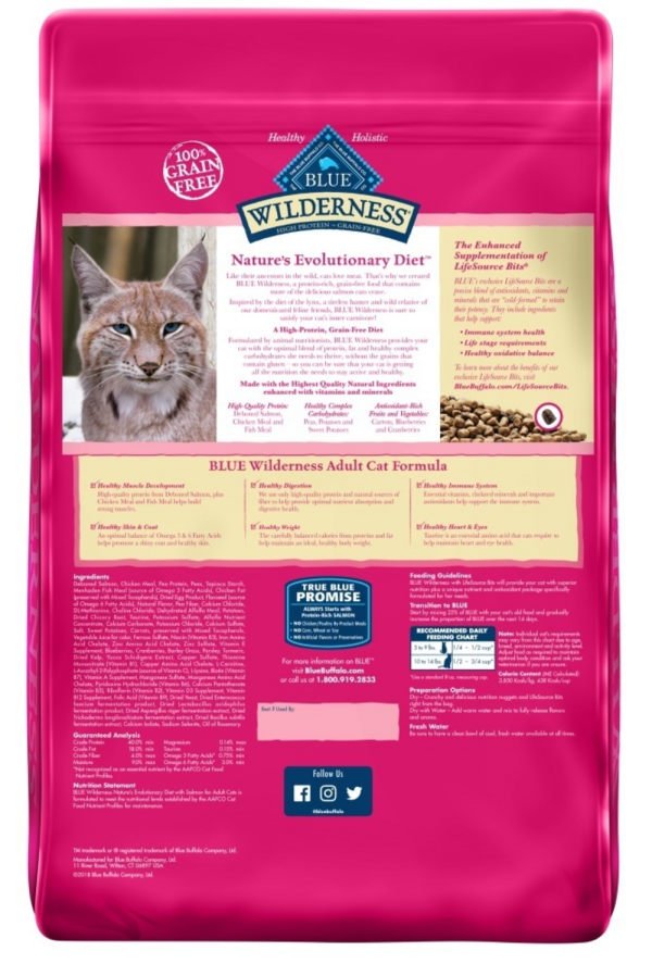 Blue Buffalo Wilderness High-Protein Grain-Free Adult Salmon Recipe Dry Cat Food Sale