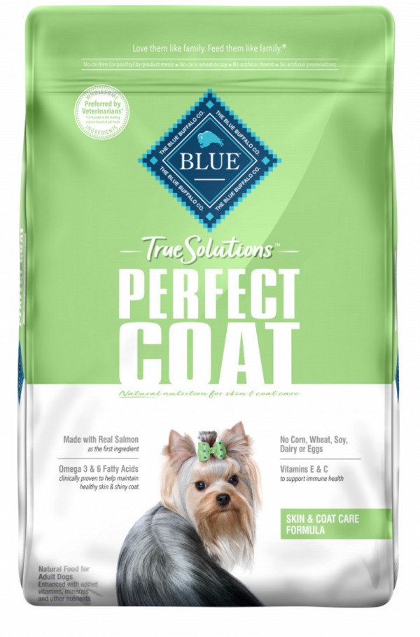 Blue Buffalo True Solutions Perfect Coat Skin & Coat Care Formula Salmon Recipe Adult Dry Dog Food Online Sale