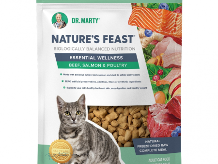 Dr. Marty Nature s Feast Essential Wellness Beef, Salmon and Poultry Freeze Dried Raw Cat Food Hot on Sale