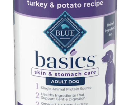 Blue Buffalo Basics Skin & Stomach Care Grain-Free Turkey & Potato Recipe Adult Canned Dog Food Online Hot Sale