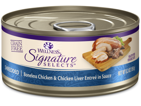 Wellness Signature Selects Grain Free Natural White Meat Chicken and Chicken Liver Entree in Sauce Wet Canned Cat Food Discount