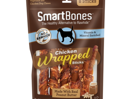 SmartBones Chicken Wrap Sticks Peanut Butter Dog Treat Online now