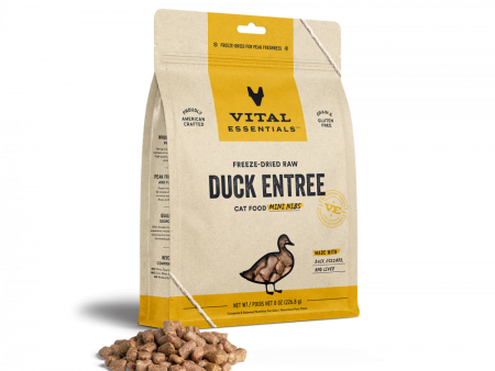 Vital Essentials Grain Free Duck Mini Nibs Freeze Dried Raw Food for Cats For Cheap