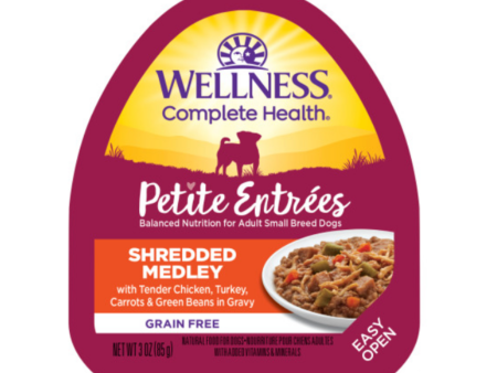 Wellness Small Breed Natural Petite Entrees Shredded Medley with Tender Chicken, Turkey, Carrots and Green Beans Dog Food Tray Online Hot Sale