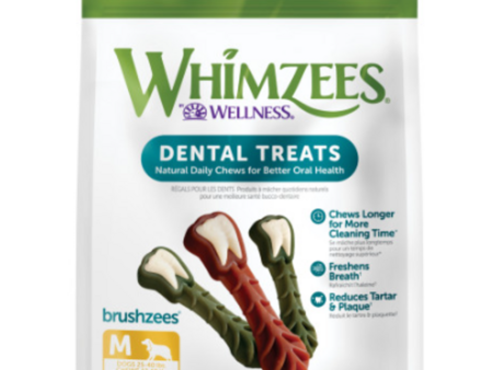 Whimzees Daily Use Brushzees Medium Pack Dental Dog Treats Discount