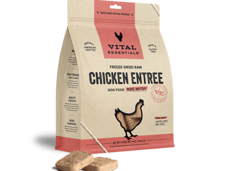 Vital Essentials Freeze Dried Grain Free Chicken Mini Patties Entree for Dogs Food For Cheap