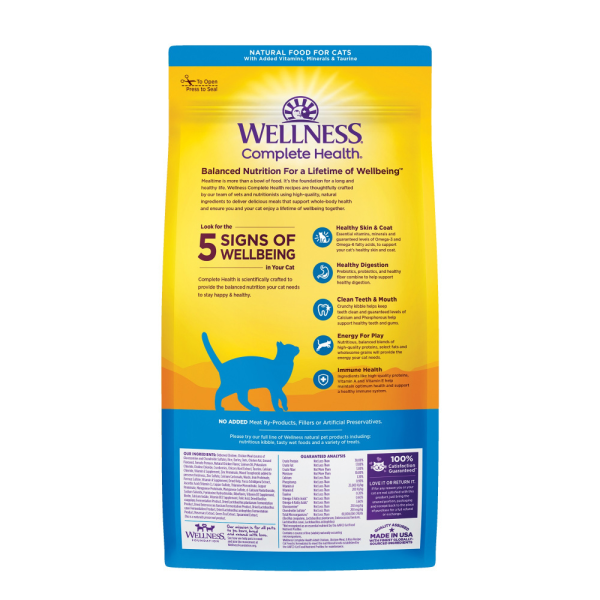 Wellness Complete Health Adult Health Deboned Chicken, Chicken Meal & Rice Recipe Dry Cat Food Online now