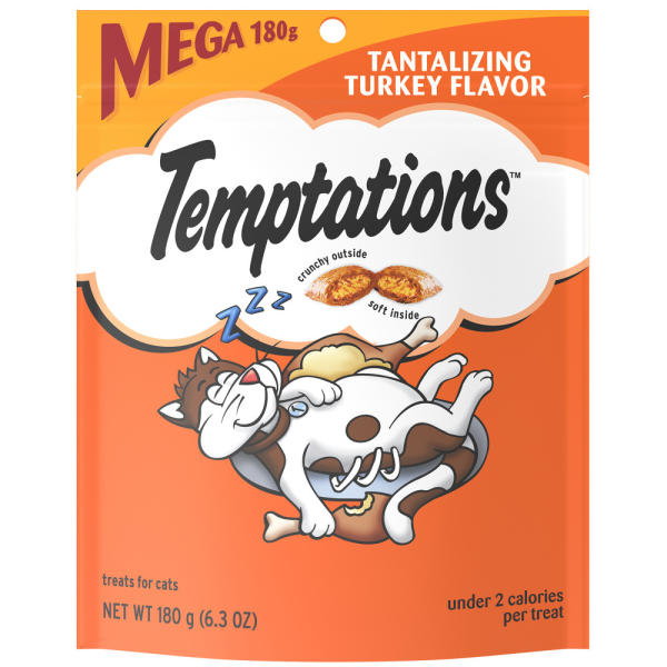 Temptations Classic Crunchy & Soft Tantalizing Turkey Flavor Cat Treats on Sale