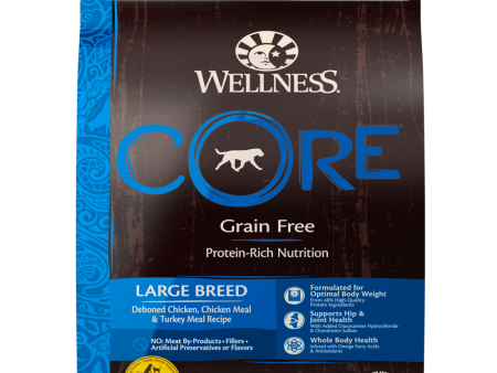 Wellness CORE Grain Free Natural Large Breed Health Chicken and Turkey Recipe Dry Dog Food Supply