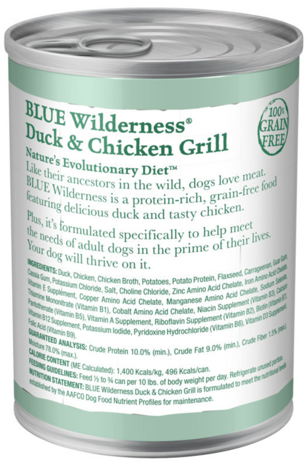 Blue Buffalo Wilderness High-Protein Grain-Free Duck & Chicken Grill Adult Canned Dog Food For Discount