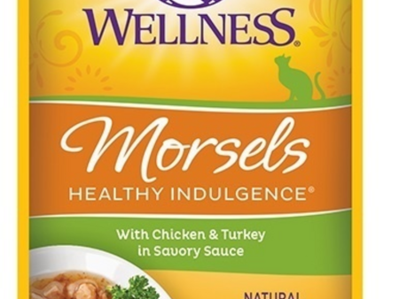 Wellness Healthy Indulgence Natural Grain Free Morsels with Chicken and Turkey in Savory Sauce Cat Food Pouch Discount