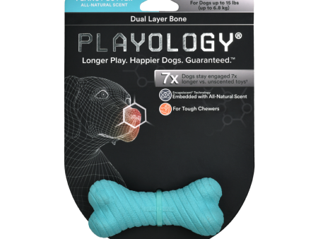 Playology Dual Layer Bone Peanut Butter Scented Dog Toy on Sale