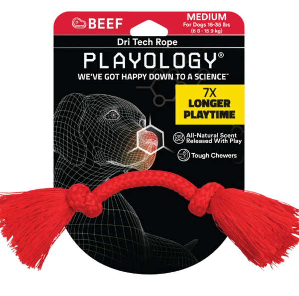 Playology Dri-Tech Rope Beef Scented Dog Toy Online now