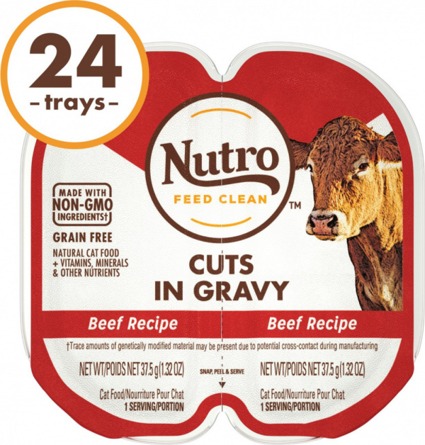 Nutro Perfect Portions Grain Free Cuts In Gravy Real Beef Recipe Wet Cat Food Trays Cheap