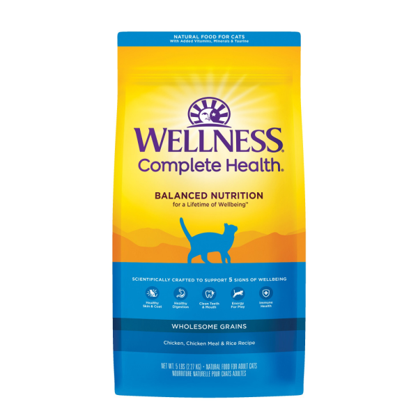 Wellness Complete Health Adult Health Deboned Chicken, Chicken Meal & Rice Recipe Dry Cat Food Online now