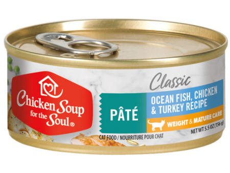 Chicken Soup For The Soul Weight & Mature Recipe with Ocean Fish, Chicken & Turkey Canned Cat Food For Cheap