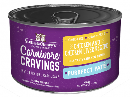 Stella & Chewy s Carnivore Cravings Purrfect Pate Chicken & Chicken Liver Pate Recipe in Broth Wet Cat Food Online now