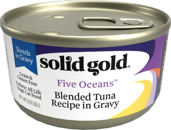 Solid Gold Five Oceans Grain Free Blended Tuna in Gravy Recipe Canned Cat Food Discount