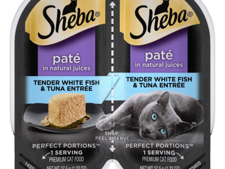 Sheba Pat Tender Whitefish & Tuna Entre Perfect Portions Twin Pack Wet Cat Food Online Sale