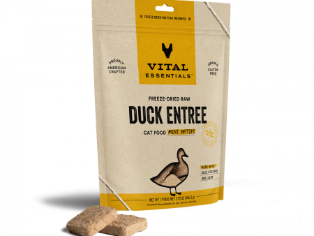 Vital Essentials Grain Free Duck Mini Patties Freeze Dried Raw Food for Cats on Sale