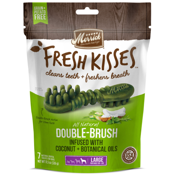 Merrick Fresh Kisses Dog Dental Treats Coconut Plus Botanical Oils Recipe Dog Treats for Large Breeds Supply