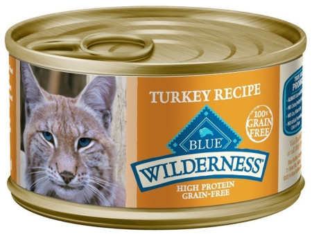 Blue Buffalo Wilderness High-Protein Grain-Free Adult Turkey Recipe Canned Cat Food Supply