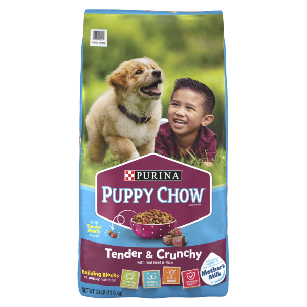 Purina Puppy Chow Tender and Crunchy Beef Recipe Dry Dog Food Online now