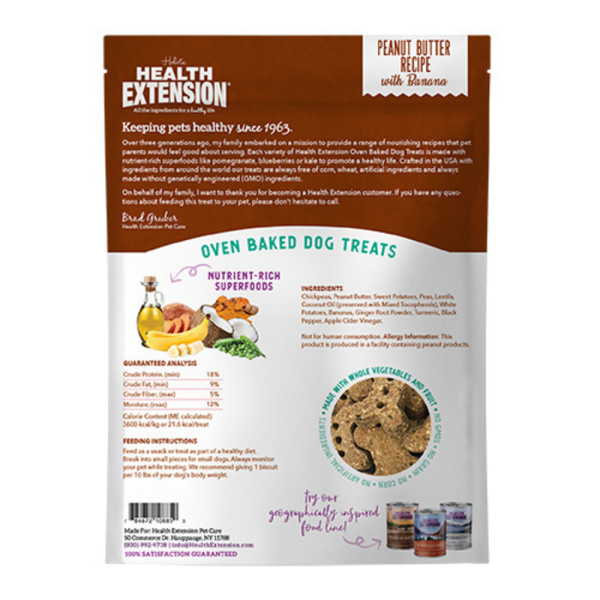 Health Extension Oven Baked Dog Treats Peanut Butter Recipe with Banana For Cheap