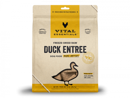 Vital Essentials Freeze Dried Grain Free Duck Mini Patties Entree for Dogs Food Online Hot Sale