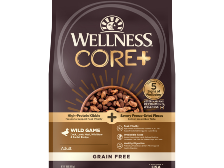 Wellness CORE RawRev Natural Grain Free Wild Game Duck, Lamb, Wild Boar & Rabbit with Freeze Dried Lamb Dry Dog Food Fashion