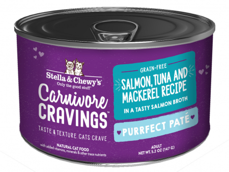 Stella & Chewy s Carnivore Cravings Purrfect Pate Salmon, Tuna & Mackerel Pate Recipe in Broth Wet Cat Food Online now