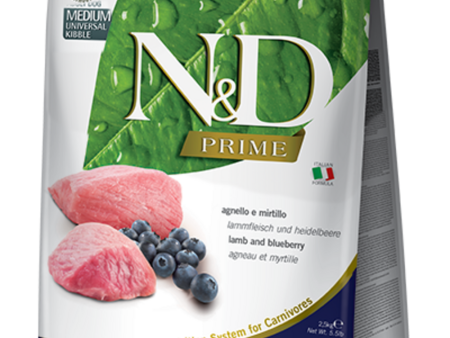 Farmina Prime N&D Natural & Delicious Grain Free Medium Adult Lamb & Blueberry Dry Dog Food on Sale