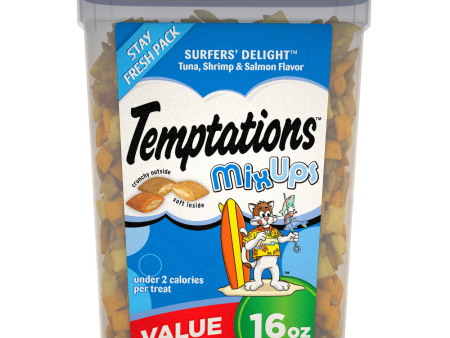 Temptations Mixups Crunchy & Soft Surfers Delight Flavor Cat Treats Hot on Sale