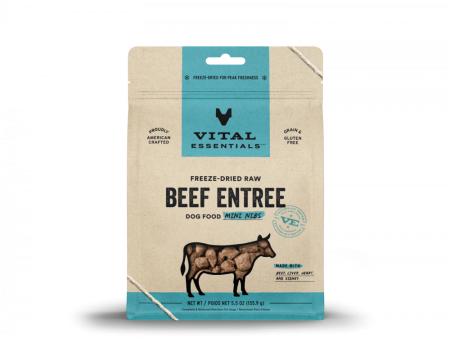 Vital Essentials Freeze Dried Grain Free Beef Mini Nibs Entree for Dogs Food Cheap