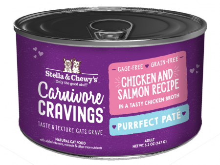 Stella & Chewy s Carnivore Cravings Purrfect Pate Chicken & Salmon Pate Recipe in Broth Wet Cat Food Online now