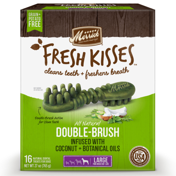 Merrick Fresh Kisses Dog Dental Treats Coconut Plus Botanical Oils Recipe Dog Treats for Large Breeds Supply