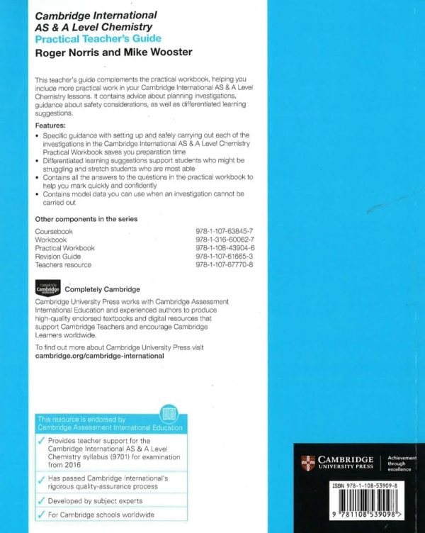 Cambridge International As & A Level Chemistry Practical Teacher s Guide Discount