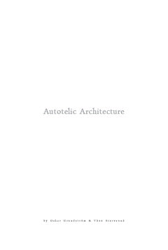 Autotelic Architecture on Sale